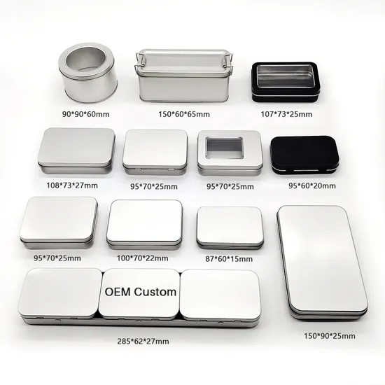 OEM Manufacturers Custom Small Metal Sliding Tin Case Gift Packaging Hinge Tin Box 