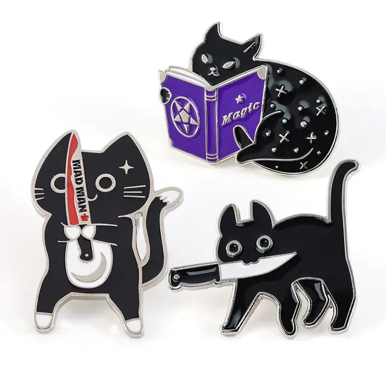 Professional Customized Zinc Alloy Castiong Black Nickel Finish Cartoon Enemel Pins Badge for Gifts 